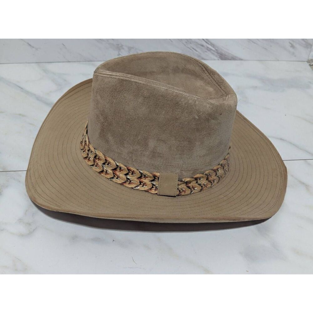 Resistol Self-Conforming Men's Tan Suede Braided Accent Band Western Cowboy Hat